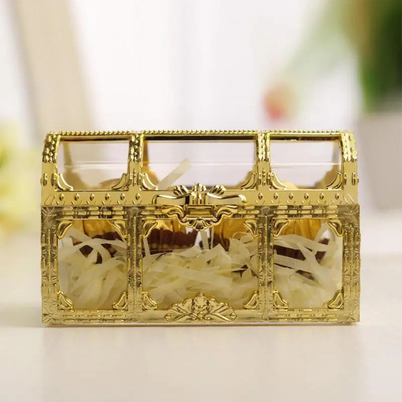 Transparent Treasure Box 12PCS Hollow Wedding Candy Box Chocolates Container Jar Storage Containers Case Anniversary Festival