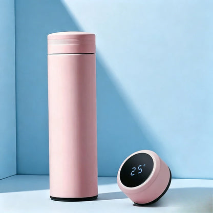 Outdoor Vacuum Insulated Cup 500ML Stainless Steel Smart Temperature Display Thermos Bottle Portable Water Mug