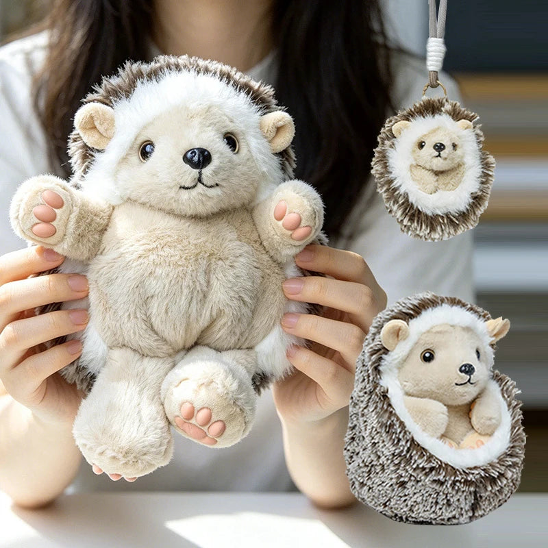 10/20/25cm Cute Hedgehog Plush Doll Soft Hedgehog Huggable Pillow Lifelike Hedgehog Pendant Doll Lovely Desktop Pet Bag Decor