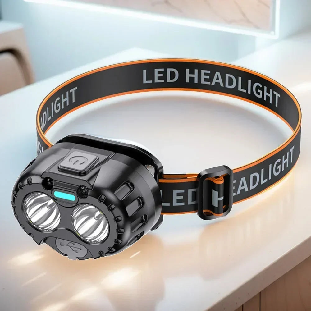 Powerful LED Headlamp IPX4 Waterproof Emergency Head Flashlight 500LM XPE LED Headlamp 500mAh for Outdoor Fishing Camping Hiking