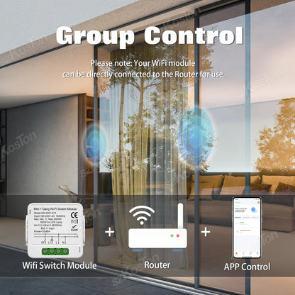 Tuya Smart WiFi Switch 1/2/3 Gang Smart Home Light Switch Breaker Neutral Wire Required Remote App Timer Work with Alexa Google