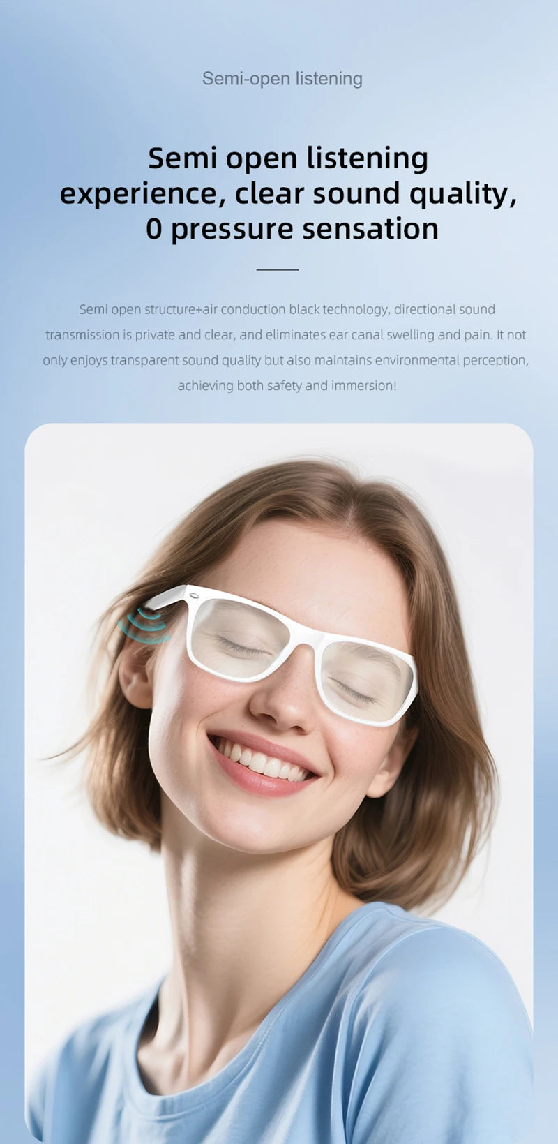 VIVO AI Intelligent Glasses Fashion Waterproof Multifunctional Bluetooth Call Playing Music Smart Sunglasses For Men & Woman