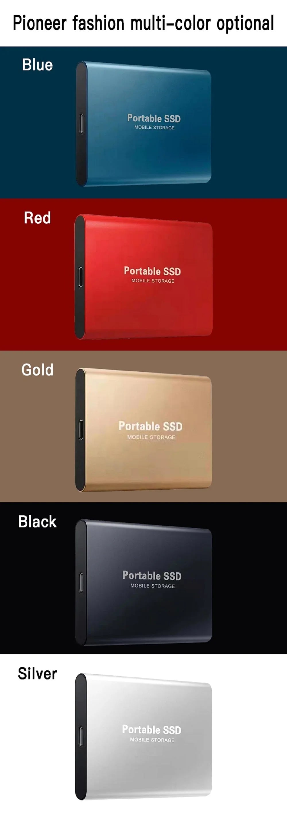 Large Capacity External SSD 2TB/4TB/128TB Type-C USB3.2 Portable Solid Disk Fast Transfer for Mac Desktop PC
