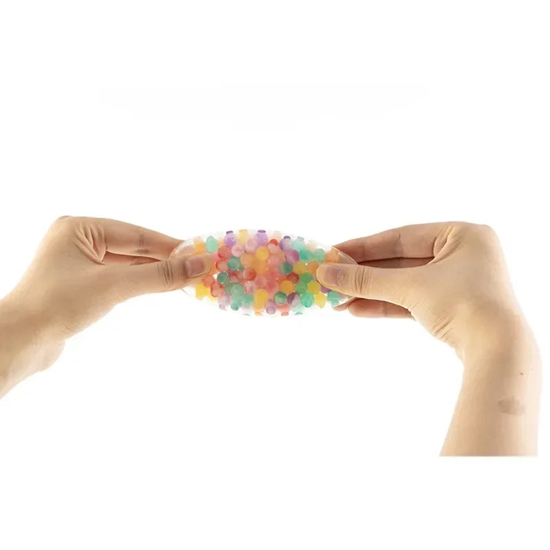 The Rainbow Bead Pressure Reducing Ball Squishy Fidget Toys Funny Stress Reliever Reduce Pressure Prop for Childrens and Adults