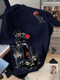 European and American men's summer wandering swordsman print comfortable and breathable round neck T-shirt outdoor street top