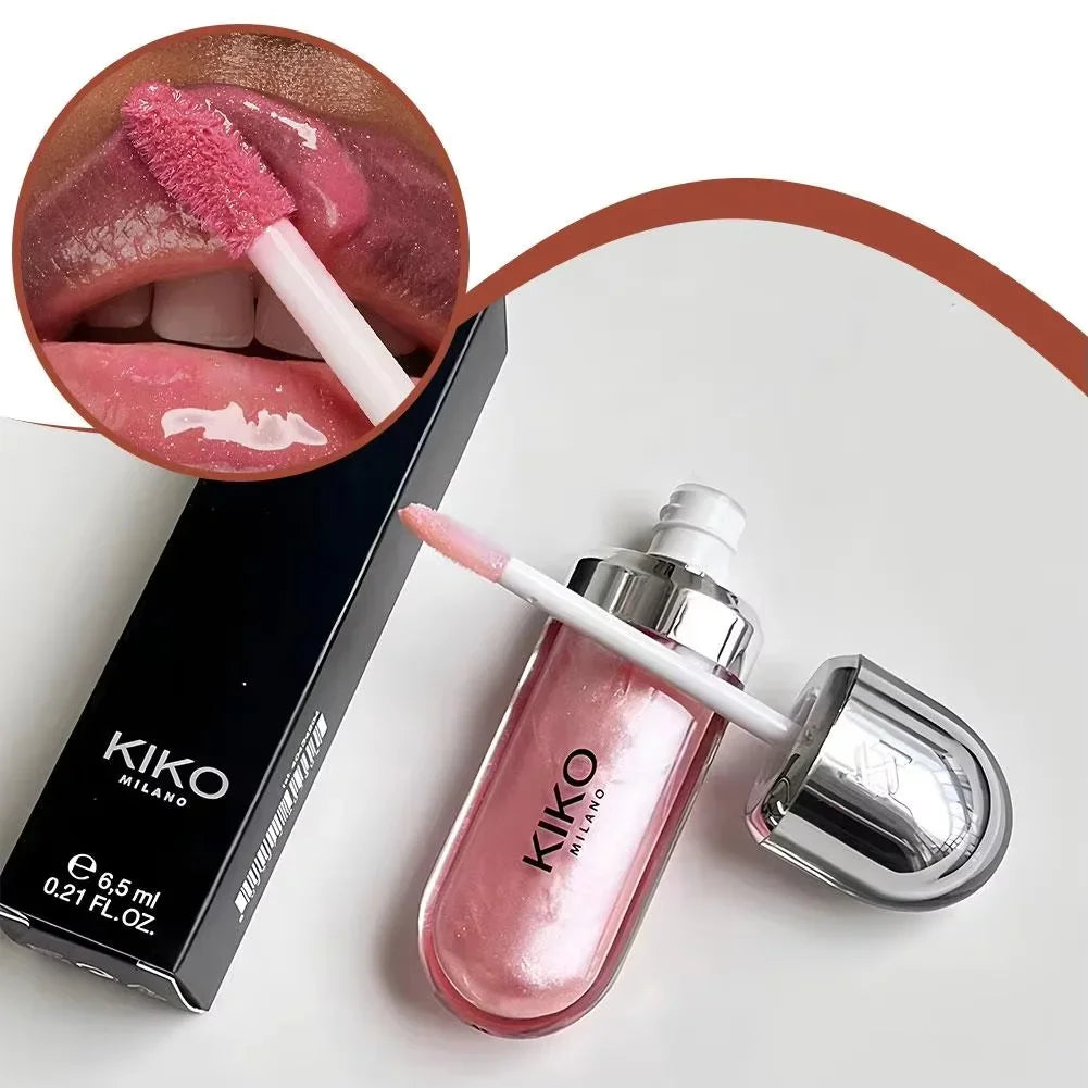 Kiko 3D Hydra Lip Gloss Non-fading Waterproof Blusher Moisturizing Shimmer Makeup Lip Gloss Lipstick Brun Pearly Mauve Liner