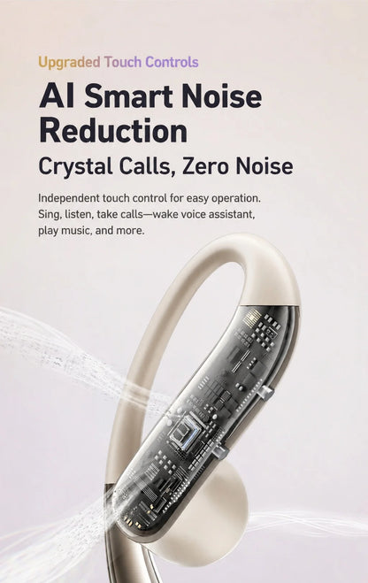 MONOISE Q13 AI Translation Earbuds Open Ear Wireless Bluetooth Headphones Real Time Translator HiFi LDAC Sport Earphones