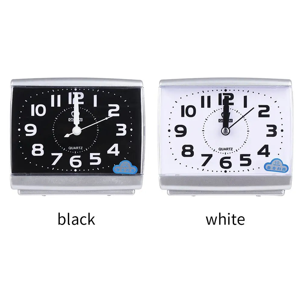 No Tick Number Square Alarm Clock Simple Quiet Quartz Clock Office Bedrooms Bedside Table Home Decor High Quality