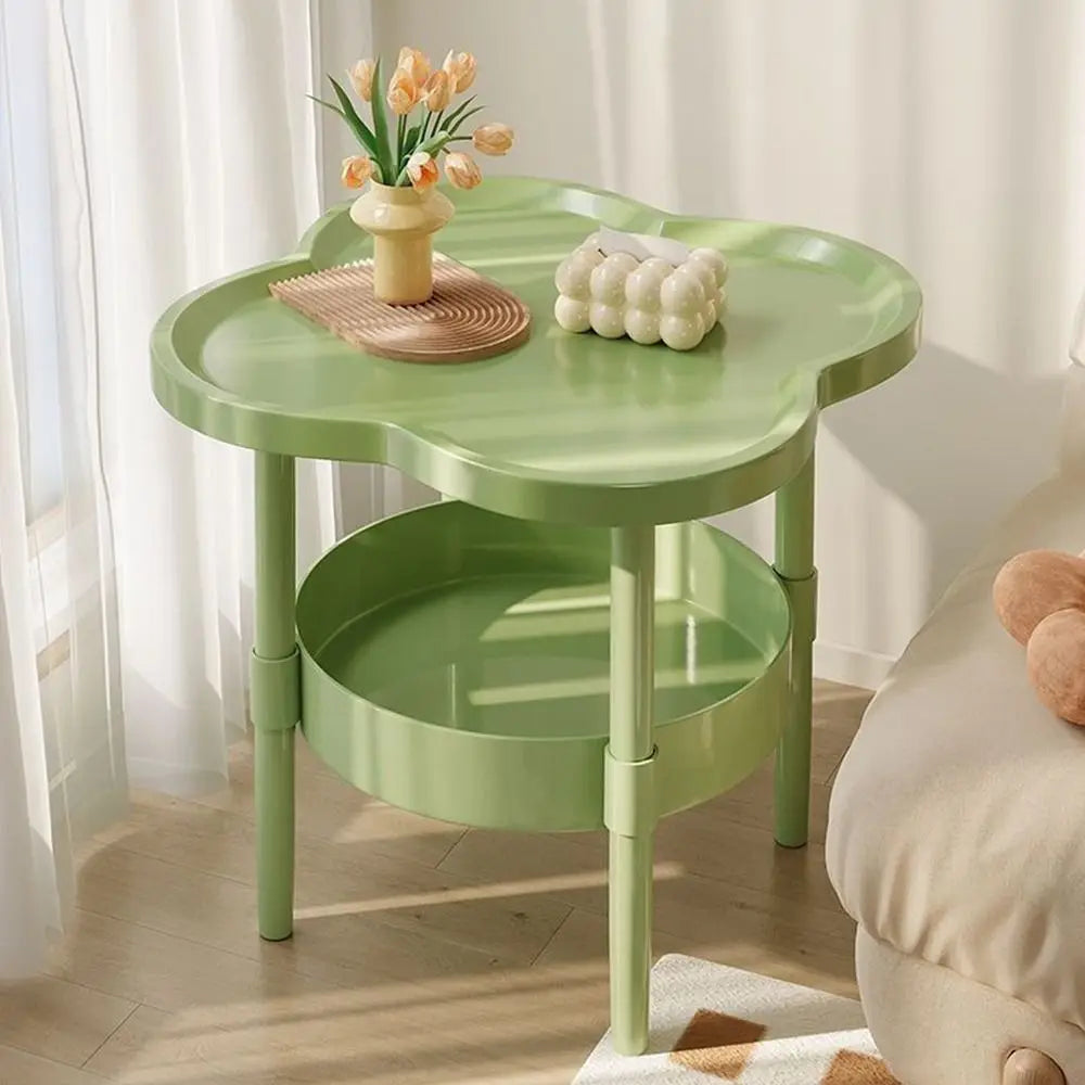 Trendy 40*40CM Side Table Plastic Samll End Table With Storage Easy to Assemble Bedside Table for Living Room