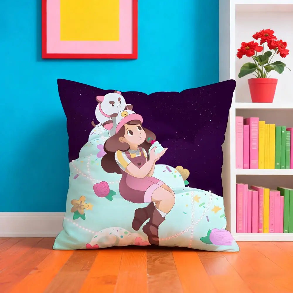 Bee And P-PuppyCat Anime Pillow Case Cushion Cover Soft & Easy-Wash Pillow Case – Versatile For Couch, Bed, Travel And Office
