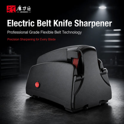 Electric Belt Knife Sharpener for Home, 120# 320# 600# 1000# Grit, Fast Sharpening & Polishing