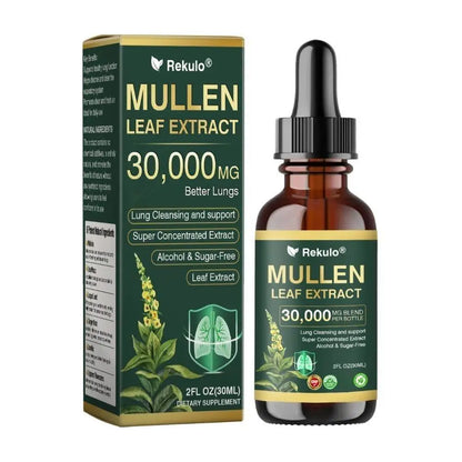 30000mg Mullein Leaf Herbal Drops, Lung Detox Cleansing Formula, Fast Absorption Natural Respiratory Health Maintenance