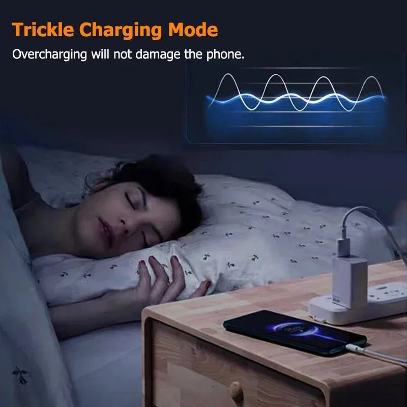 33W USB Fast Charger 6A Type-C Cable QC 3.0 Mobile Phone Adapter For Samsung Xiaomi iPhone EU US Plug Wall Travel USB Charger