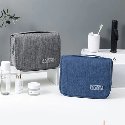 Hanging Toiletry Bag for Travel – Water-Resistant Oxford Wash Pouch, Folds Flat, Unisex Cosmetic Organizer