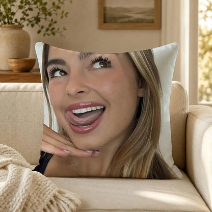 Person A-Addison R-Rae Funny Cushion Cover Soft Short Plush Decorative Pillow Cover for Sofa Bedroom Easy to Clean