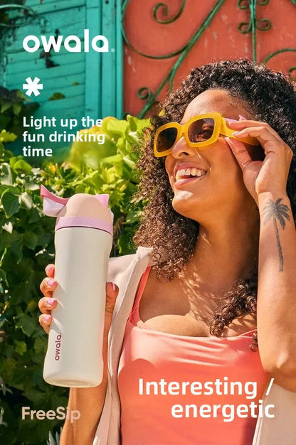 Owala portable cup, one handed open lid, large capacity water cup, straw cup, insulated cup, 710mL | Sugar High