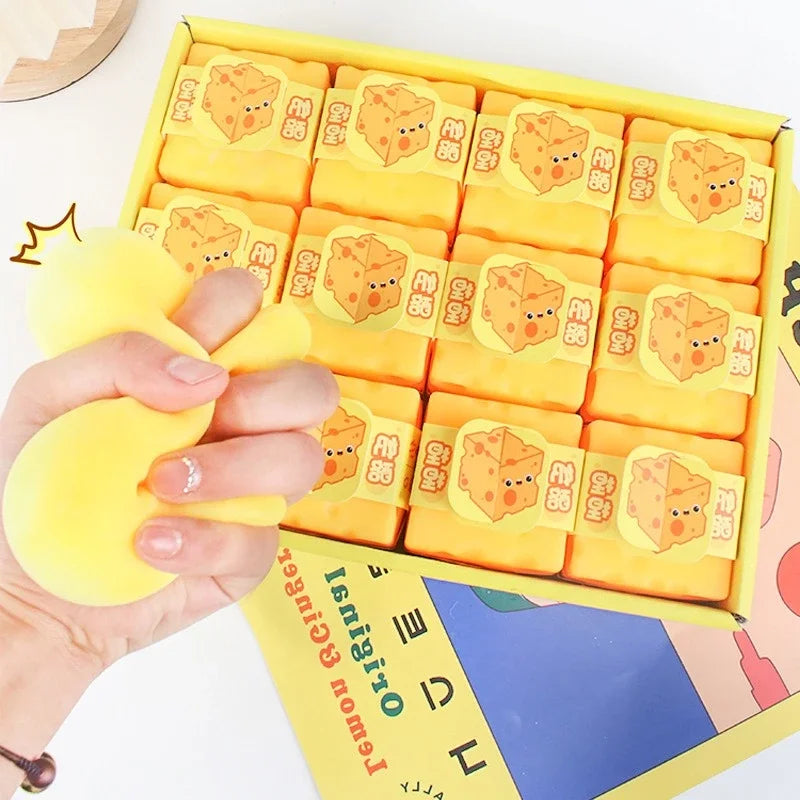 Hot New Needoh Squishy Square Cheese Squeeze Toys Slow Rebound Stress Relief Sensory Toy Soft Butter Cheese Party Toy ..@**