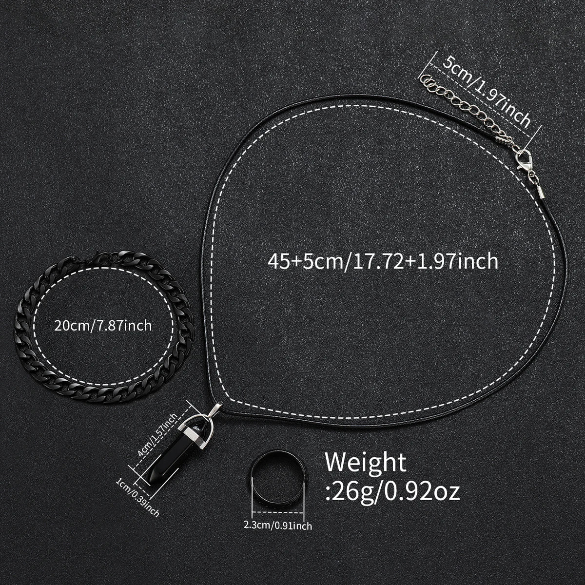 4PCS Fashion Men Business Watches Jewelry Set Casual Arabic Dial Male Leather Strap Quartz Wristwatch Reloj Hombre (Without Box)