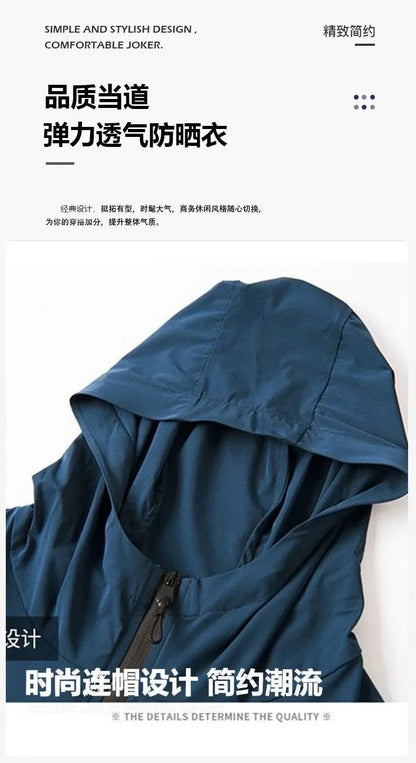 NEW 2025 Sunscreen Coats Men's Breathable Sports Waterproof Jacket Summer UV Protection Outdoor Fishing Skin Clothing