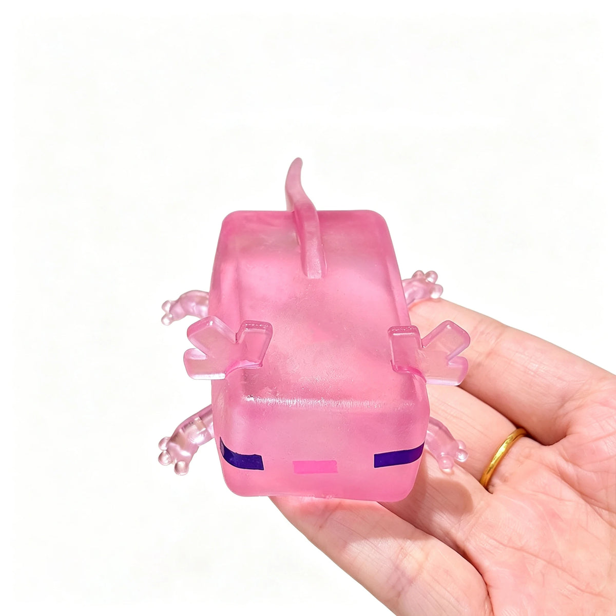 Transparent Cube Axolotl Squishy Toy Maltose Jelly Salamander Fidget Squeeze Slow Rising Stress Relief Sensory Vent Toys Kids.