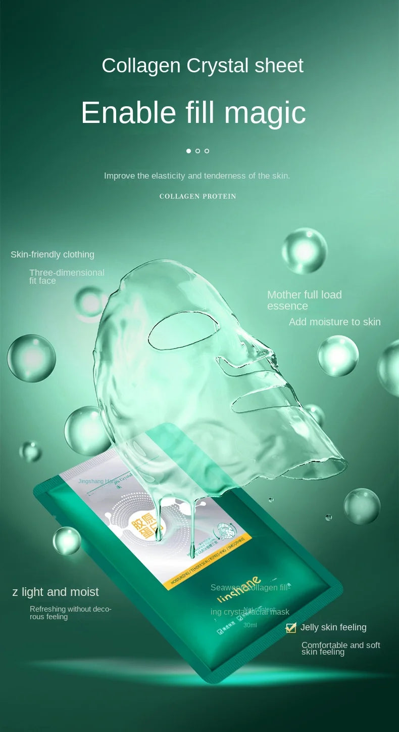 Seaweed Collagen Filling Crystal Mask Jelly Moisturizing Wrinkle Removal Skin Transparent Mask Skin Care Masque Beauty Health
