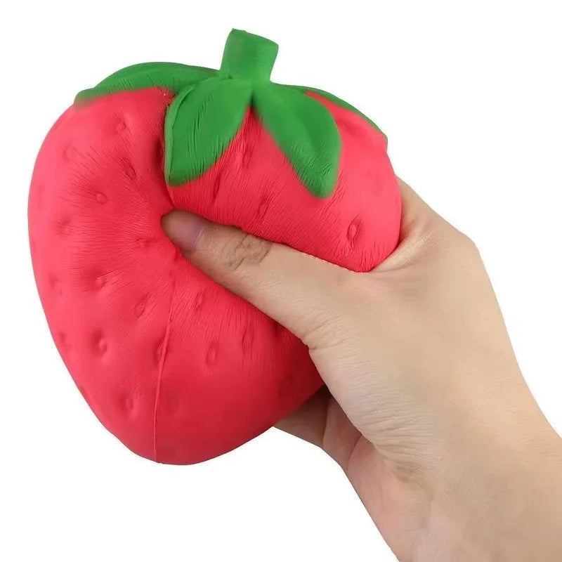Strawberry Crunchy Squishy Toy, Crispy Sound Stress Ball, Squeeze Fidget Toy, Sensory Decompression Stress Relief Toy