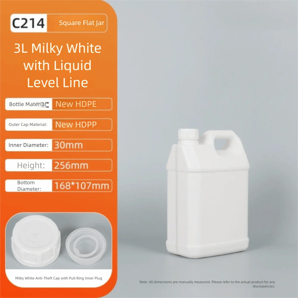 1/2/3/4/5/6/10L Plastic Airtight Bottle with Lid Food Grade HDPE Bucket Sealed Large-Capacity Oil Jerrican Gel Shampoo