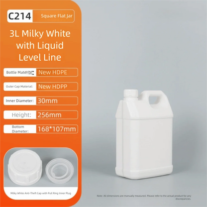 1/2/3/4/5/6/10L Plastic Airtight Bottle with Lid Food Grade HDPE Bucket Sealed Large-Capacity Oil Jerrican Gel Shampoo
