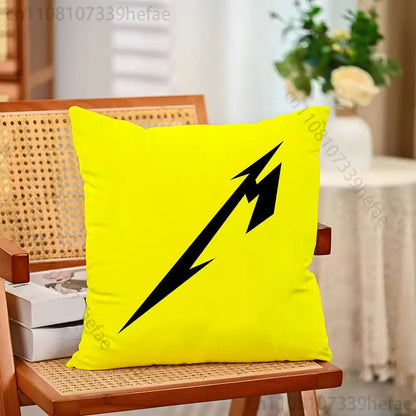 M-Metallica Band Pillow Cases for Bedroom Living Room Sofa Home Decor Polyester Cushion Cover with Zipper
