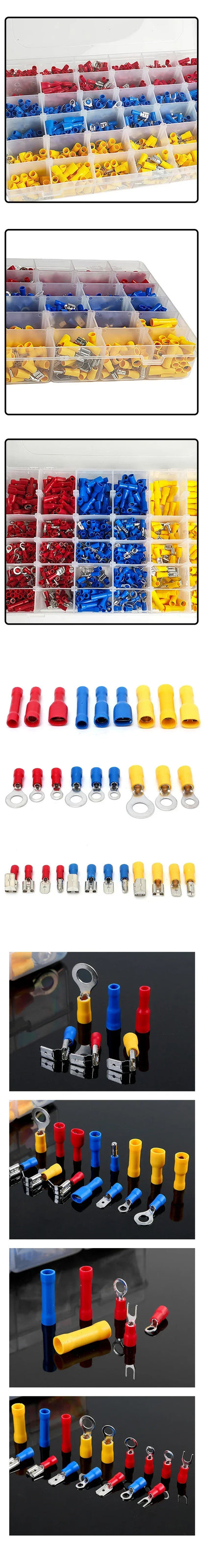 Assorted Electrical Crimp Terminal Kit 280/1500pcs - Cold Pressed Male Female Quick Connect Lugs for DIY & Repairs
