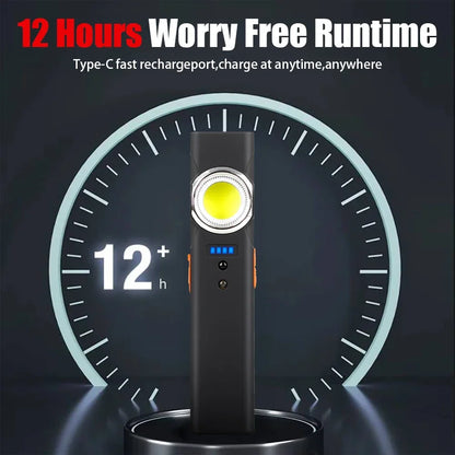 Super Bright Keychain Flashlight Mini COB Portable Work Light USB Rechargeable Outdoor Camping Fishing Pocket Lamps With Magnet