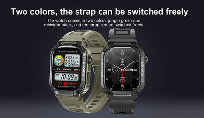 2026 Męski Zewnętrzny Smartwatch Monitor Zdrowia Wojskowy Bezprzewodowe Połączenia Fitness Wodoodporny Sportowy Smartwatch Na Telefony IOS Android