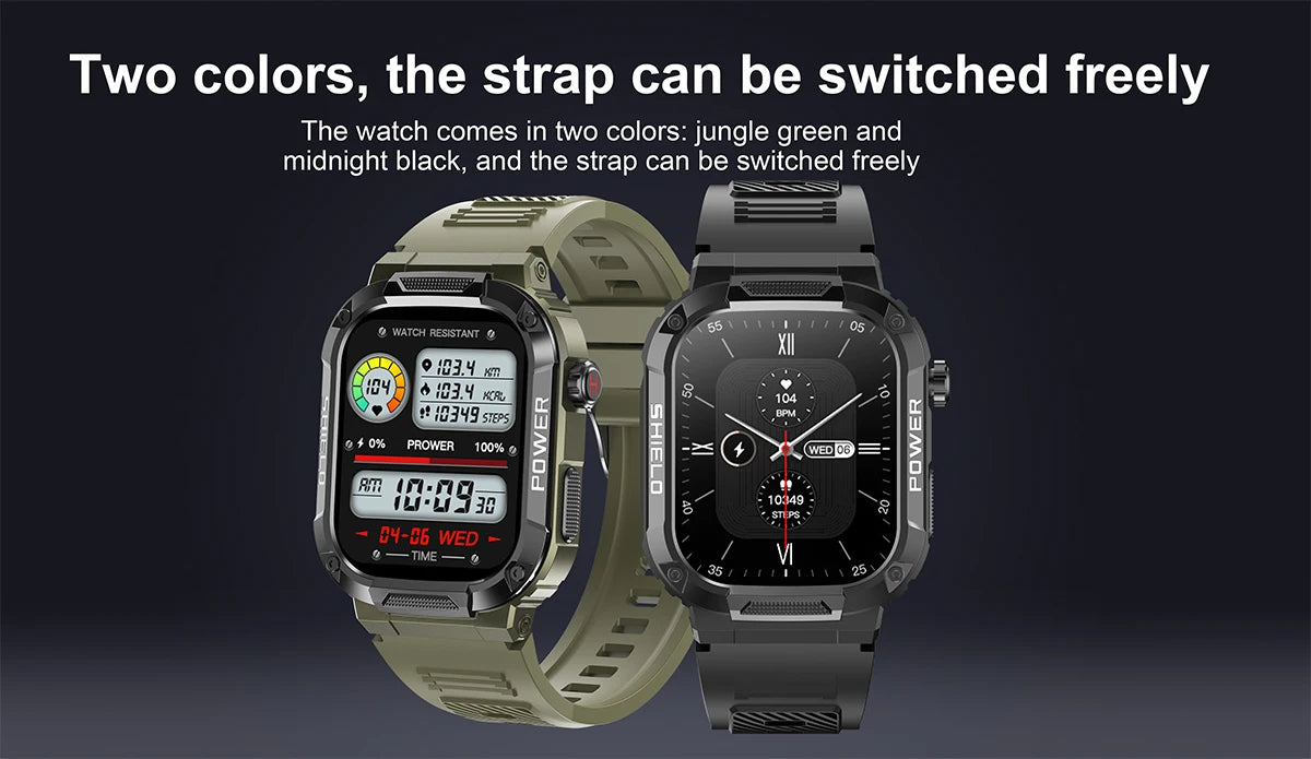 2026 AI Głos Mężczyźni Smartwatch Wojskowy Monitor Zdrowia Bezprzewodowe Połączenia Fitness Wodoodporny Sportowy Smartwatch dla Telefonów z iOS i Androidem