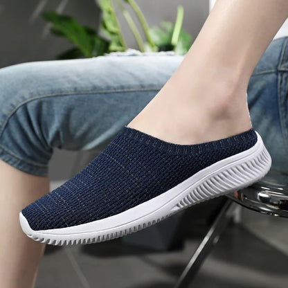 Summer Men Casual Shoes Mesh Loafers Breathable Half Slippers Outdoor Indoor Women Comfortable Fashion Couple Walking Sneakers