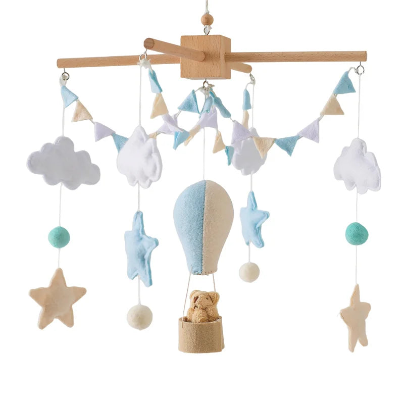 Baby Mobile Crib Bed Bell Musical Rattles Toys Soft Felt Cartoon Animal for Infants Nursery Mobiles Forest Animals Crib Toys