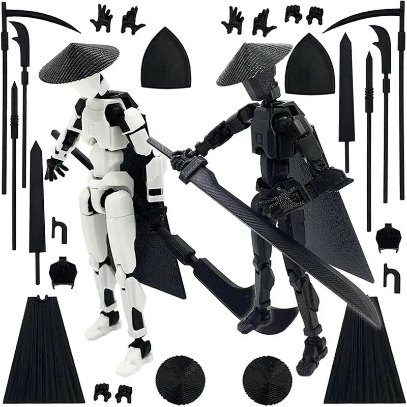 13 Action Figure Set 3D Printed Multi-Jointed Movable T13 Lucky13 Dummy Mobile Robot Desktop Decorations for Game Lovers Toy