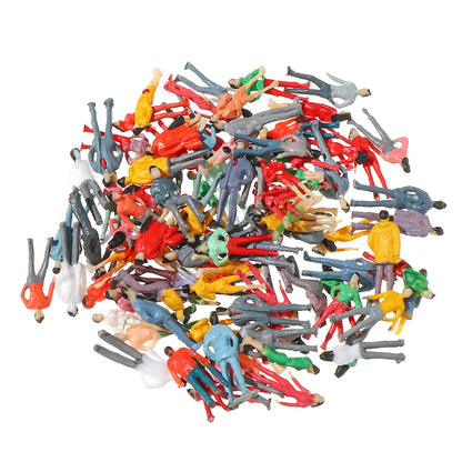 100Pcs/Bag 1:100/1:150/1:75/1:50 Scale Plastic People Figures Model Building Passengers DIY Character Mixed Color Pose Kids Toys