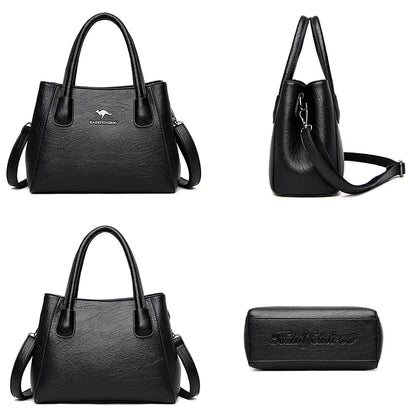 2 Pockets Solid Color Bucket Bag Leather Shoulder Bag for Women 2024 Luxury Handbags Women Bag Designer Elegant Lady Hand Bag