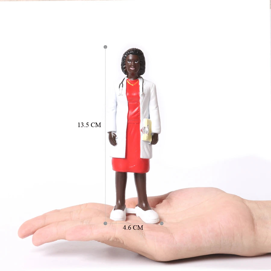 Realistic Professionals Pretend Career People Figures,Representing a Variety Of Occupations From Fire Fighter to Nurse Figurines