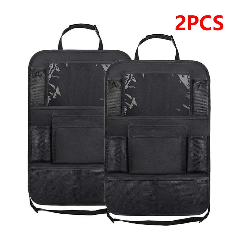 Car Backseat Organizer with Touch Screen Tablet Holder Auto Storage Pockets Cover Car Seat Back Protectors Car Accessories