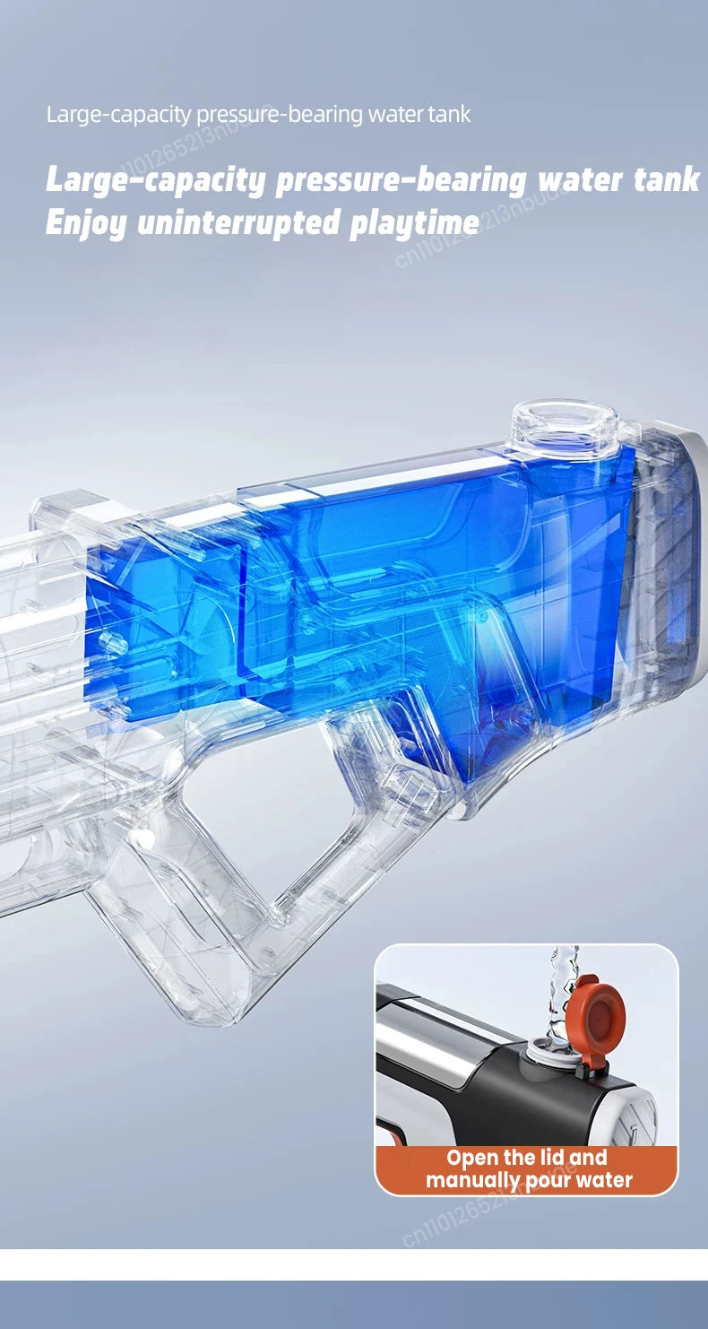 New Pulse Colorful Flashing Electric Continuous Water Gun Toy Automatic Water Suction Large Capacity Adult Water Toy Gift