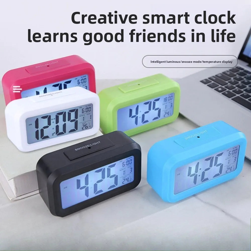 Digital Led Clock Household Bedside Battery Powered Multi-function Alarm Clock Desk Things for the Room Table Clocks Home Decor