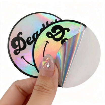 Customized Holographic Silver Laser Sticker - LOGO/Design Personalized Sticker Labels for Your Unique Identification