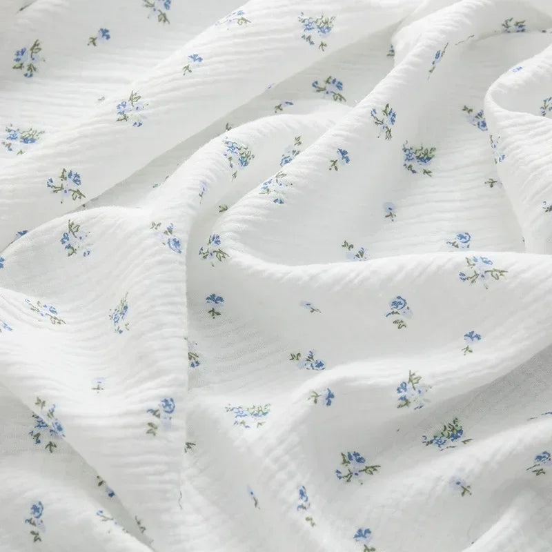 135x50/500cm Soft Pure Cotton Double-Layer Crepe Fabric For Summer Dress Bedding Home Wear Pajama DIY Clothing Cloth TJ20572