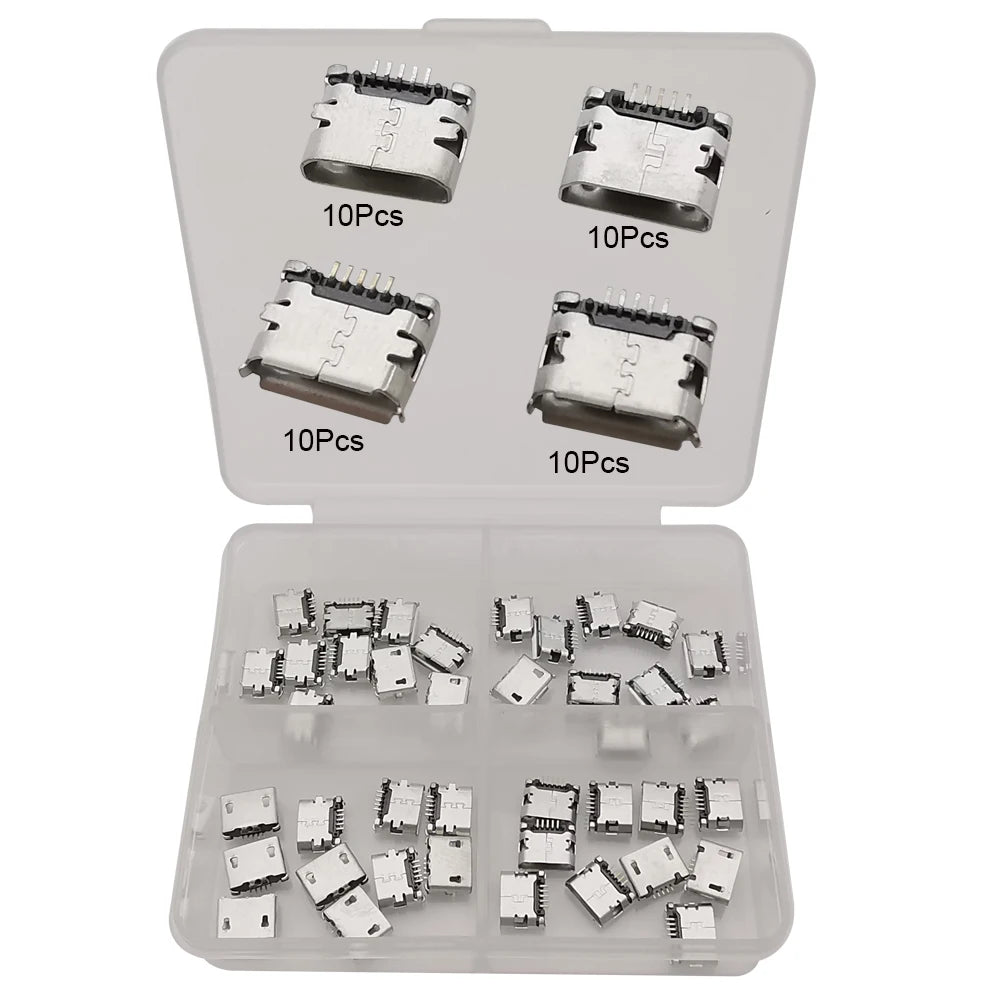 40/80/100Pcs Mix 2Pin 6Pin 16Pin Type C USB Charging Dock Connectors Type-C PCB DIY Repair Kits USB-C Digital Product For Phone