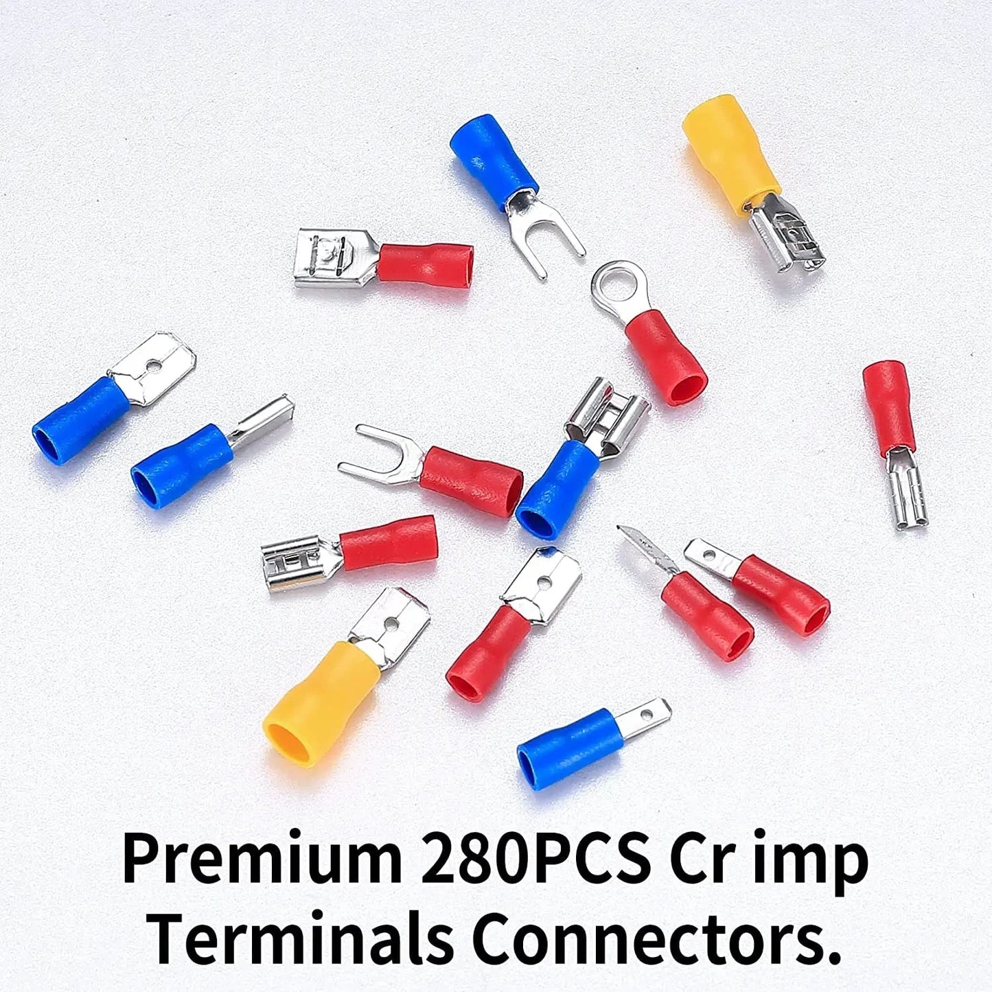 Vehicle Electrical Wire Connectors Kit Assorted Male Female Spade Ring Fork Butt Quick Splice Insulated Terminals For Automotive