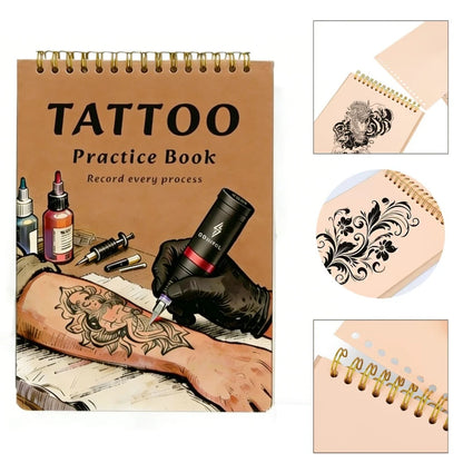 SUANGL Tattoo Practice Skin Book Set-10 Sheets of 1mm Double-side Skin Suitable for Beginners and Studio Students To Practice