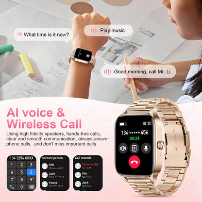 LIGE Smart Watch Answer/Make Call 1.85" Smartwatch for Android iOS Heart Rate Sleep Monitor Pedometer Waterproof Fitness Watches