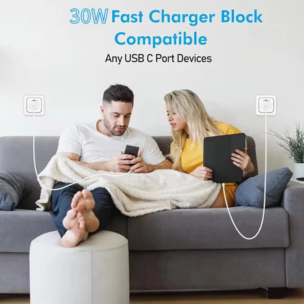 25W PD Fast Charger for Charging USB C Quick Power Adapter Cube iPhone 17 16 15 14 13 Samsung Xiaomi Huawei