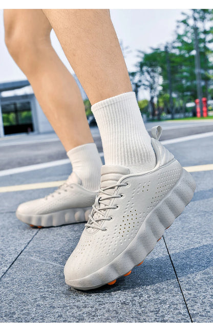 ClaWave Men Women Running Shoes Massage Particles Supercritical Cushioning Breathable Knit Sports Sneakers Non-slip Walking Shoe